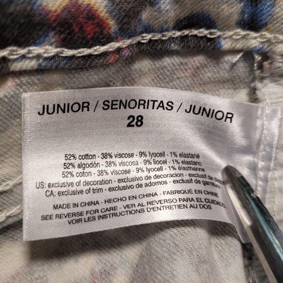 WILLIAM RAST Y2K Graphic Animal Print Ankle Skinny Jeans Sz 28 Indie Mallcore - Picture 8 of 9